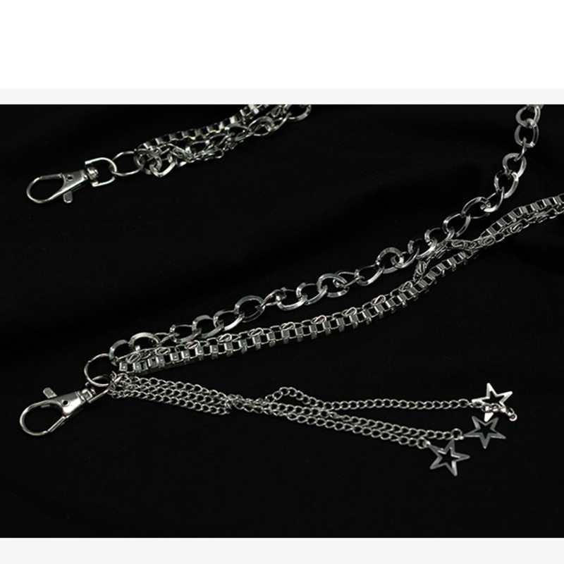 Dây xích thắt lưng mặt hình ngôi sao năm cánh phong cách punk thời trang cho nam và nữ 23595