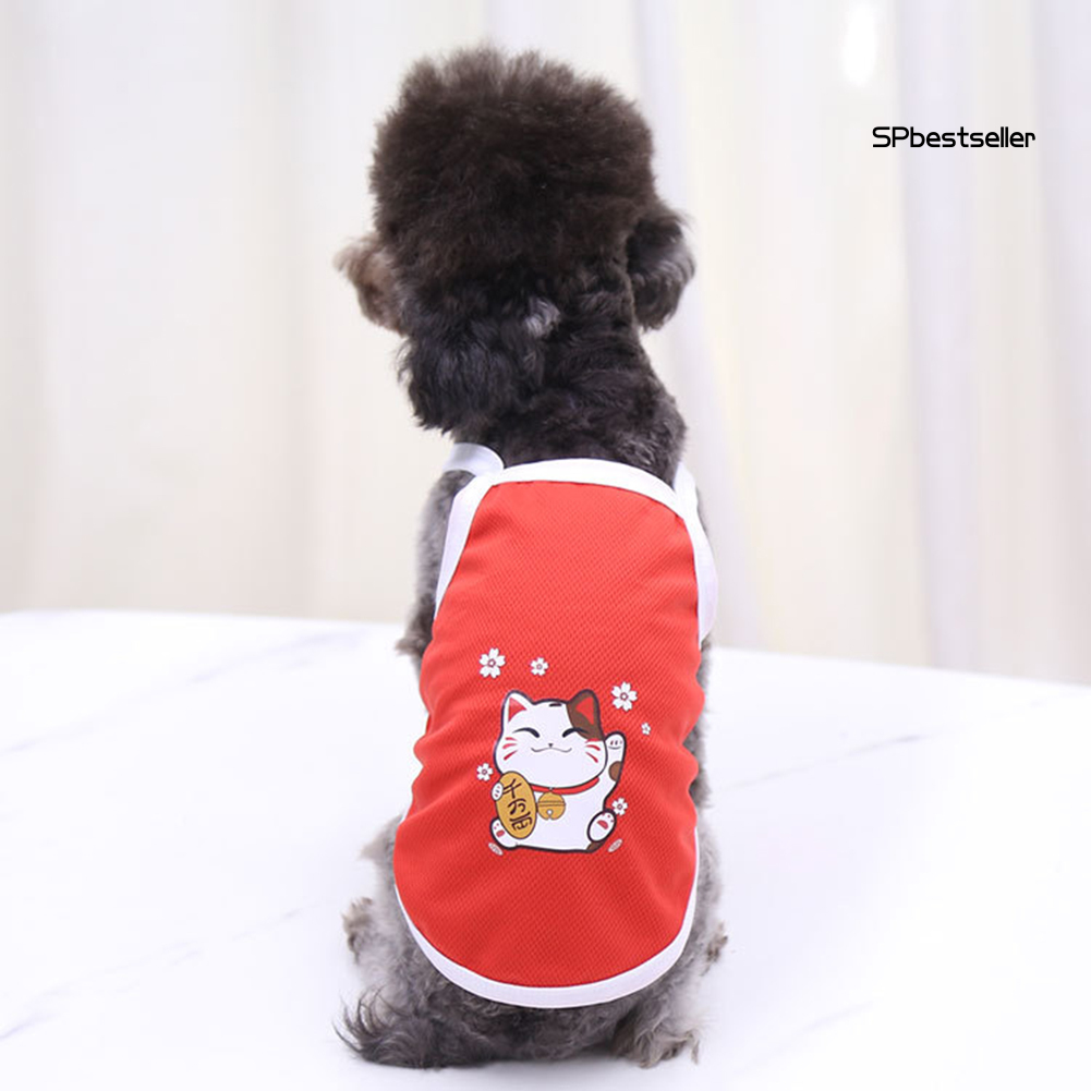 Áo Thun Không Tay In Hình Khủng Long Cho Thú Cưng