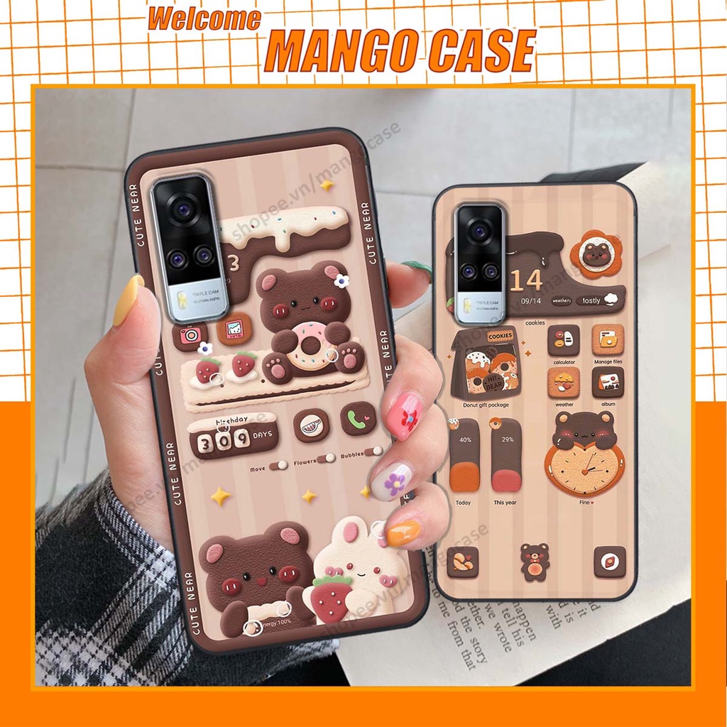 Ốp lưng Vivo Y51 2020 hình gấu, thỏ, đồng hồ cute dễ thương