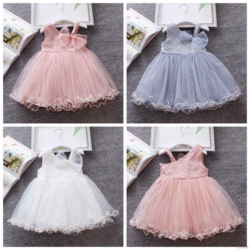 Đầm công chúa không tay đính nơ xinh xắn cho bé gái