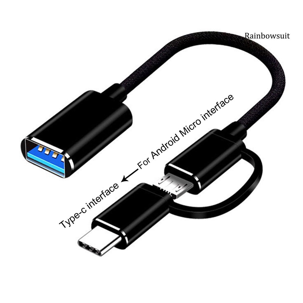 Dây Cáp Chuyển Đổi OTG 2 Trong 1 Micro USB Type-C Sang USB 3.0 OTG Cho Tay Cầm Chơi Game