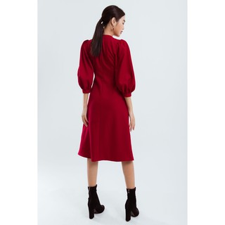 EDINI - D1166 Đầm nhún eo cách điệu