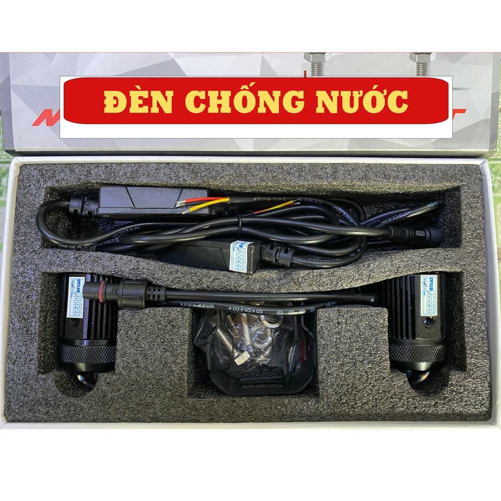 Đèn Trợ Sáng Bi Cầu Mini Xe Máy Chính Hãng 2 chế độ cost Vàng - Pha Trắng