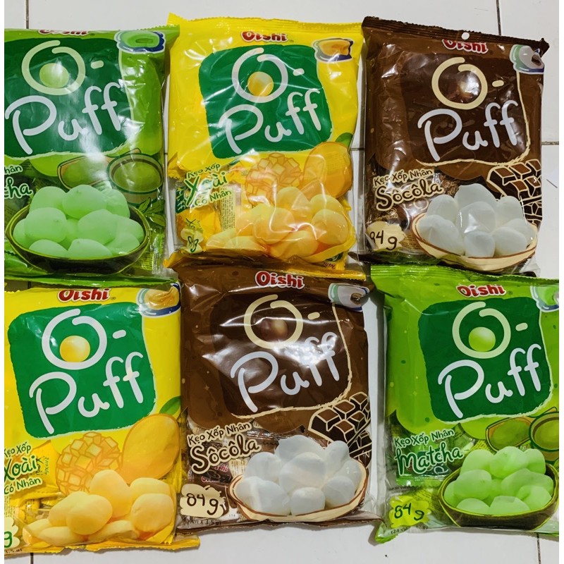 KẸO XỐP O-PUFF CÓ NHÂN ĐỦ VỊ 24 VIÊN