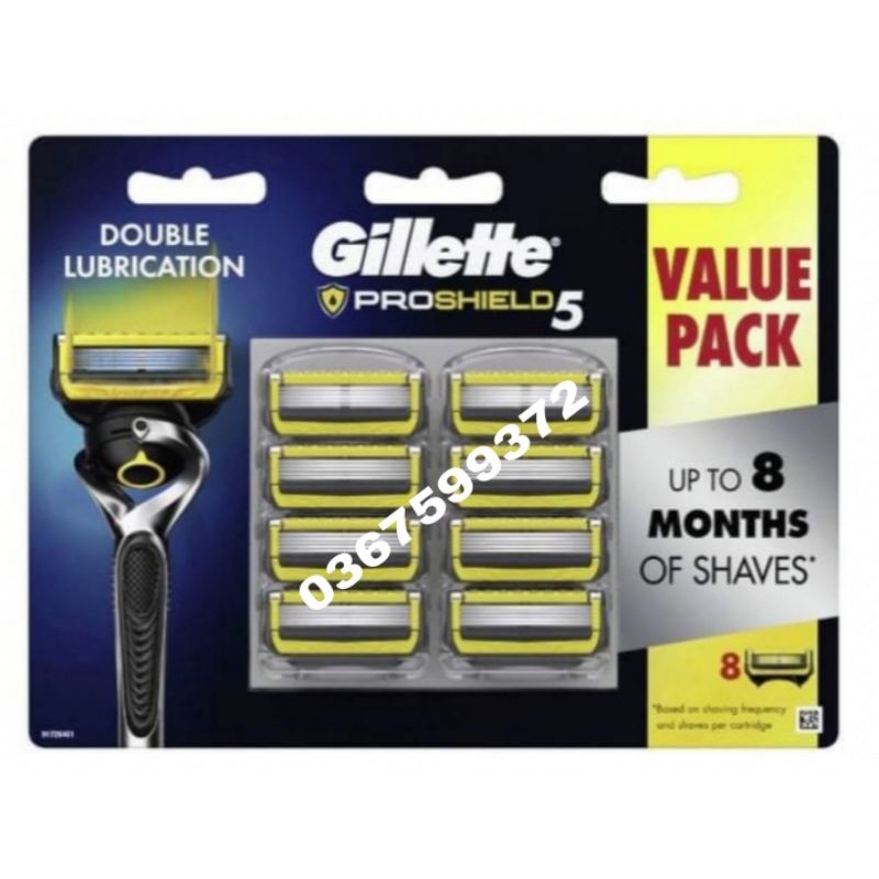 Hộp 8 lưỡi dao cạo râu Gillette Proshield/Gillette Proglide