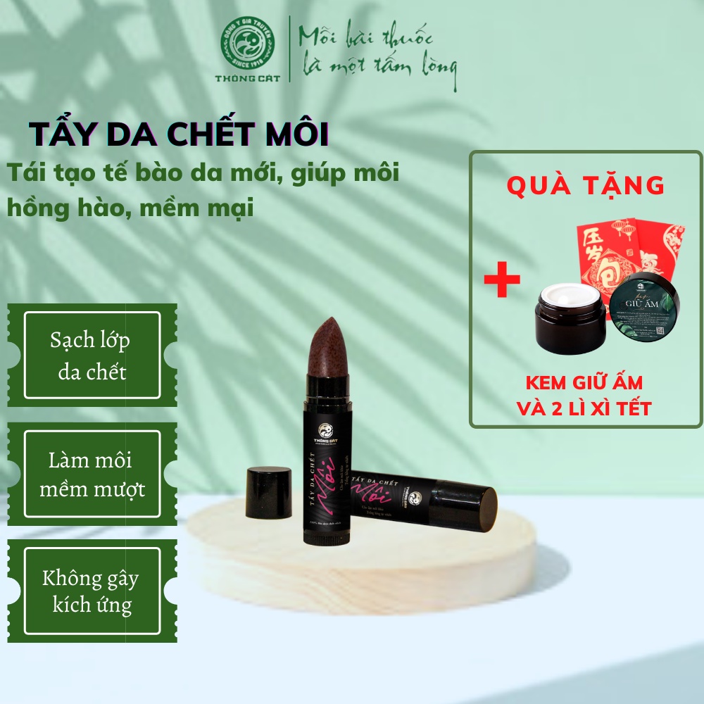 Tẩy tế bào chết môi thảo dược Đông gia truyền Thông Cát - Cho môi thêm hồng, gợi cảm, có sức quyến rũ tự nhiên