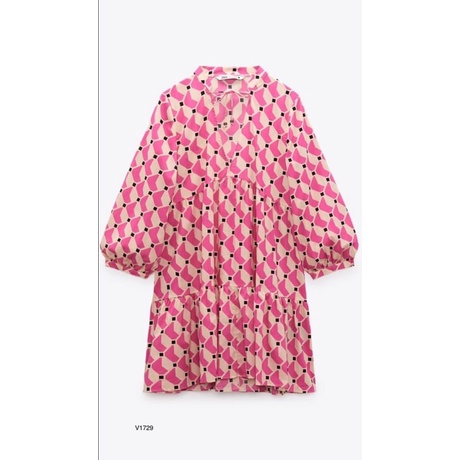 Order - Váy baby doll hồng Zara xuất