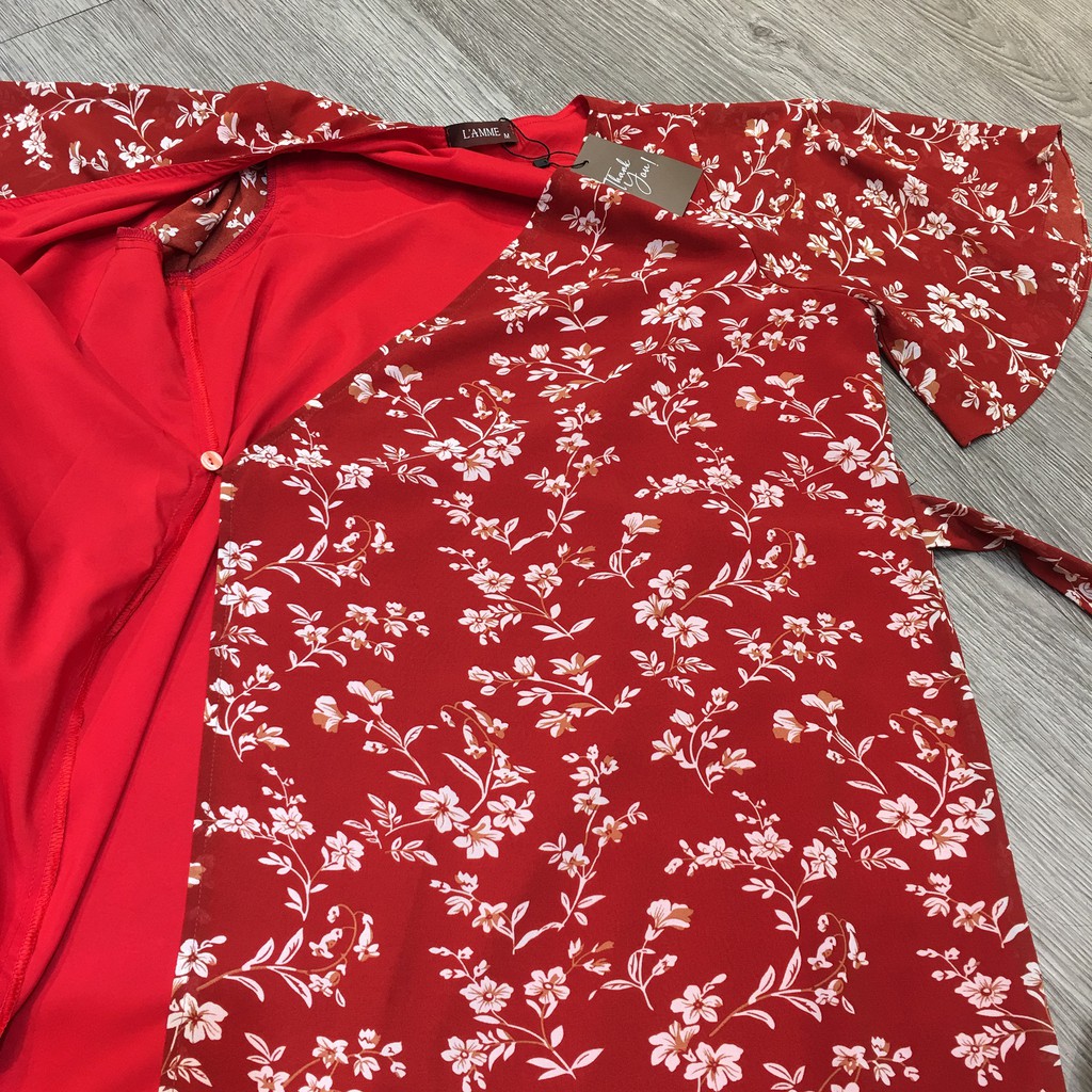 Đầm bầu đẹp Jasmine Dress vải voan mềm, họa tiết hoa nhí đi du lịch, đi chơi thiết kế bởi LAMME