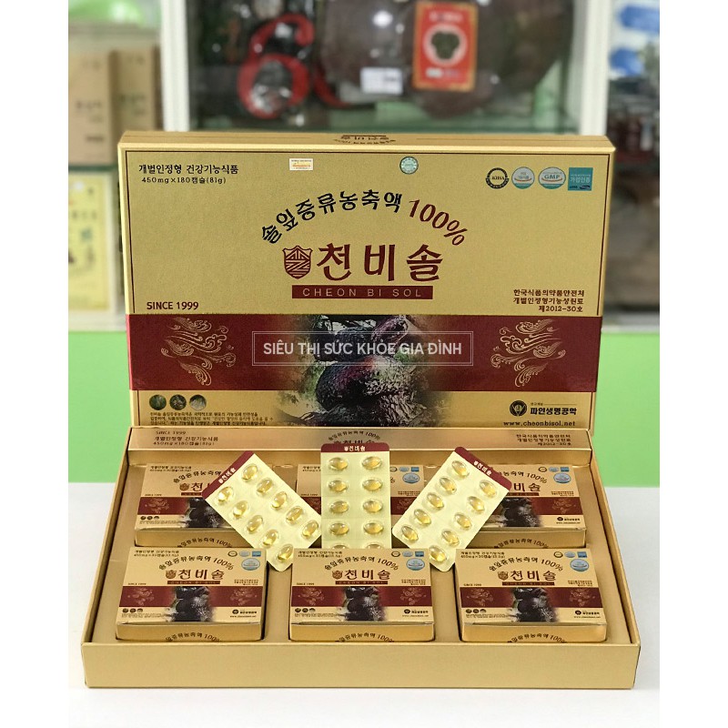 Tinh Dầu Thông Đỏ Cheong Bi Sol Hoàng Gia Hàn Quốc 180 Viên