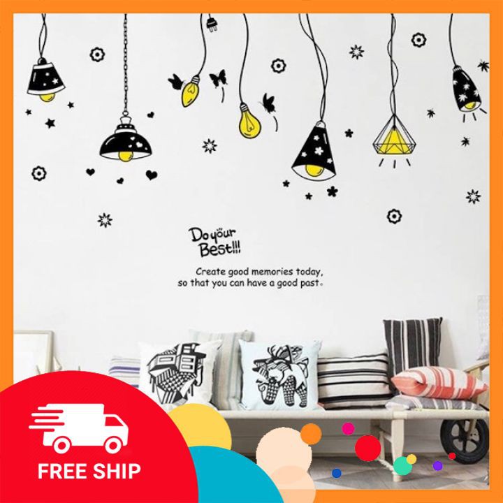 Decal dán tường ⚡️𝐅𝐑𝐄𝐄 𝐒𝐇𝐈𝐏⚡️ Decal trang trí dây đèn - PVC chống thấm nước, keo siêu dính - decor chụp ảnh | BigBuy360 - bigbuy360.vn
