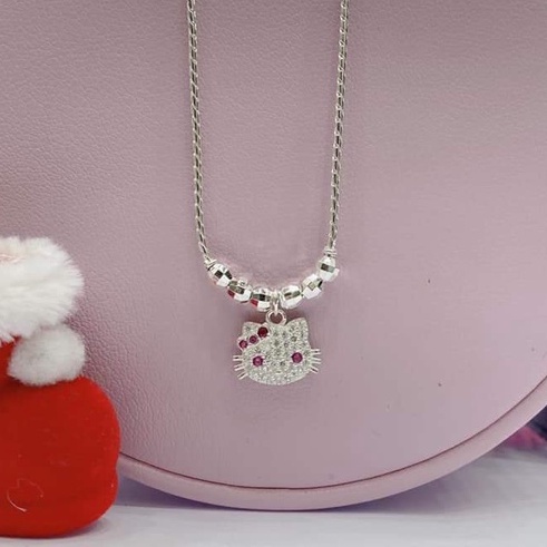 Dây chuyền bạc Dây liền mặt mèo Hello Kitty bạc ta cho bé Van Jewelry V10624