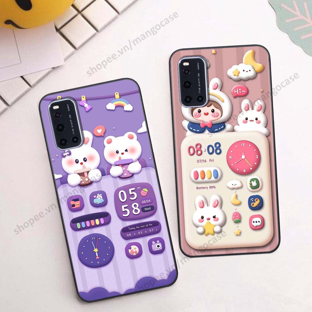 Ốp lưng Vivo V19 hình gấu, thỏ, đồng hồ cute dễ thương