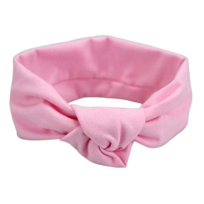 Băng đô vải cotton màu trơn đáng yêu cho bé gái
