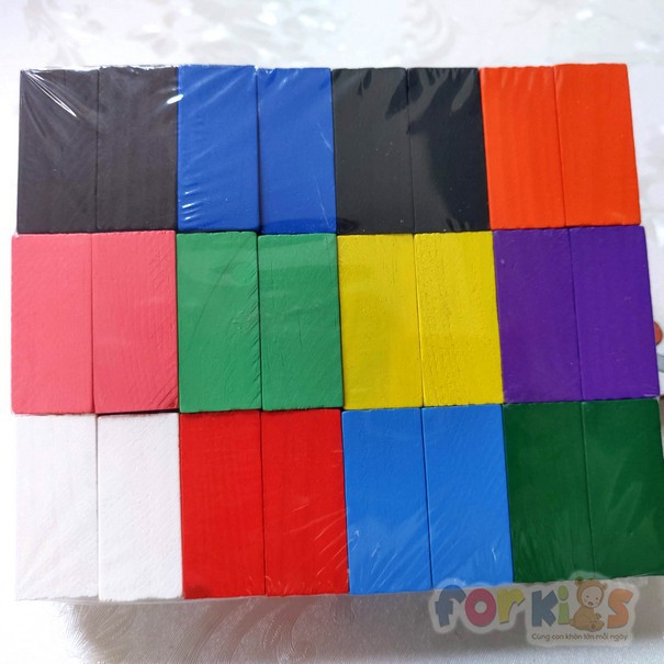 DOMINO gỗ nhiều màu 360 thanh cho bé thỏa sức sáng tạo (combo 3 bộ Domino 120 thanh)