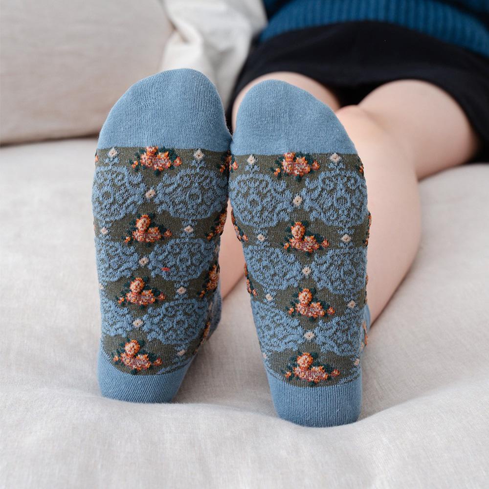 Vớ Thuyền In Hoa Miệng Nông Thoáng Khí Phong Cách Cổ Điển Mới Cho Nữ