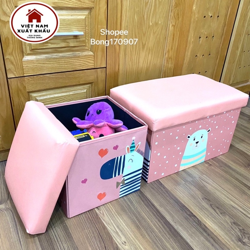 Bộ 2 Ghế Sofa Trẻ Em Kiêm Hộp Đựng Đồ So Cute Chất Vải Oxfort 600d Cứng Cáp Họa Tiết Kỹ Thuật Số