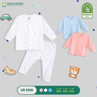 Bộ QA tay dài cài giữa Bamboo mềm mịn cao cấp in hình ngôi sao cho trẻ sơ sinh  UR 2018