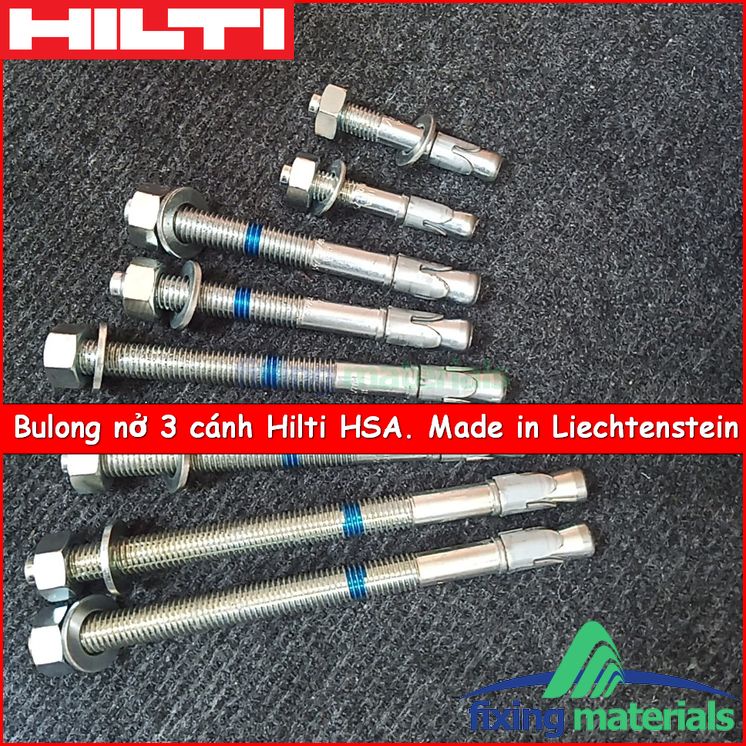 Bulong nở 3 cánh HILTI HSA - Made in Liechtenstein (Thanh lý M10x68, M12x120, M12x150, M12x180)