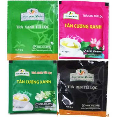 Trà túi lọc Tân Cương Xanh các vị trà đen, nhài, sen, xanh (1 gói x 2gram)