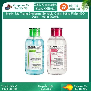 Nước tẩy trang bioderma sensibio chính hãng pháp h2o xanh - hồng 500ml