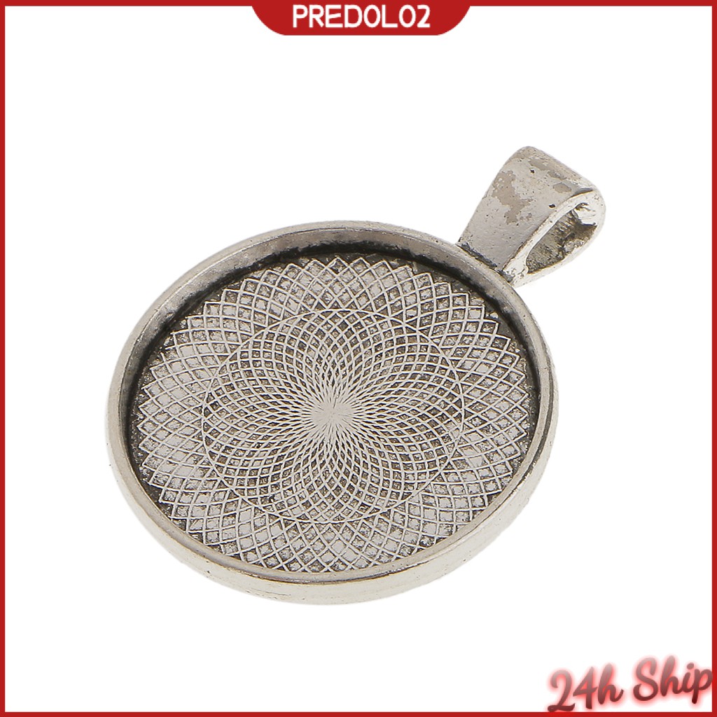 50pcs Round Pendant Base Tray 25mm Cabochon Setting Bezel Pendant Blanks