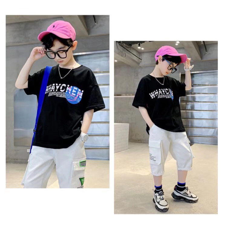 Áo Thun Tay Ngắn Cổ Tròn Thời Trang Mùa Thu 2022 Cho Bé Trai