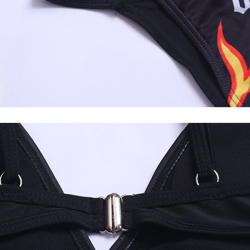 Brroa Bộ Đồ Bơi Bikini Hai Mảnh Mềm Mại Xẻ Tà Phong Cách Punk Gợi Cảm Cho Nữ