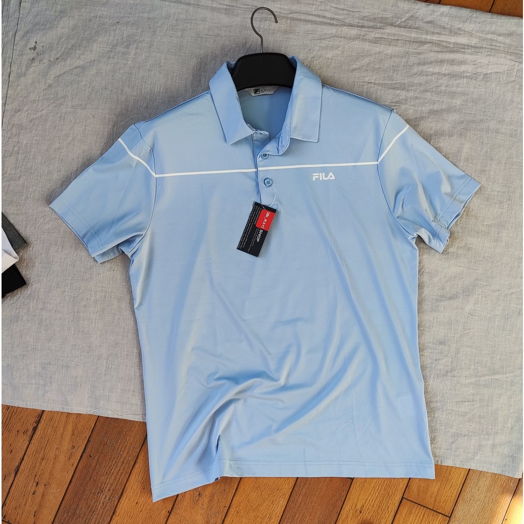 BIKAYSHOP/ Áo polo golf nam Fila cộc tay, áo thun cổ bẻ , phông thể thao 4 màu trắng, đen, xám, xanh