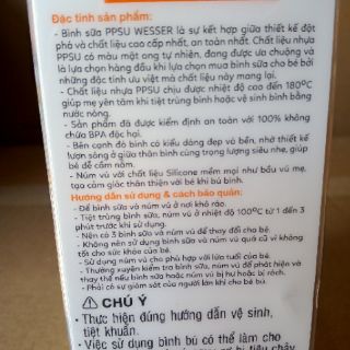 Bình sữa Wesser PPSU 60ml cổ hẹp