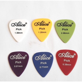 Combo 6 cái  Phím gãy đàn hiệu Alice, Pick gãy đàn alice 0,58mm-0,71mm-0,81mm-0,96mm-0,120mm-0,150mm