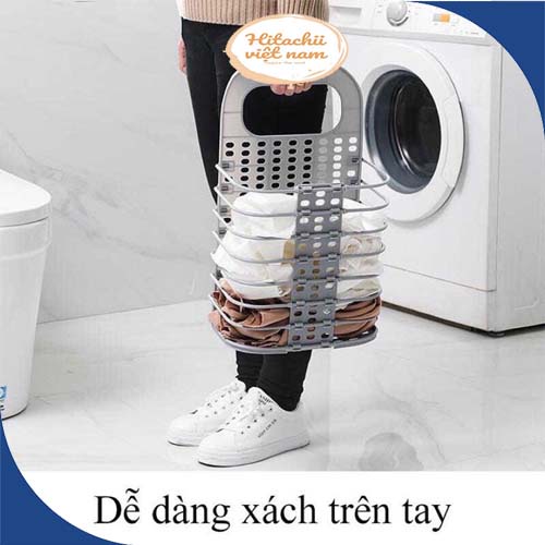 Giỏ Đựng Quần Áo Trước Khi Giặt Treo Tường Thiết Kế Thông Minh Gấp Gọn Tiện Lợi, Giỏ nhựa treo tường kích thước lớn