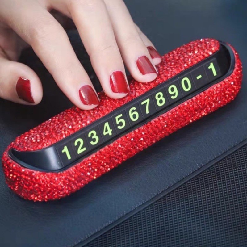 Bảng ghi số điện thoại đô xe ô tô đặt taplo gắn đá cao cấp trang trí taplo