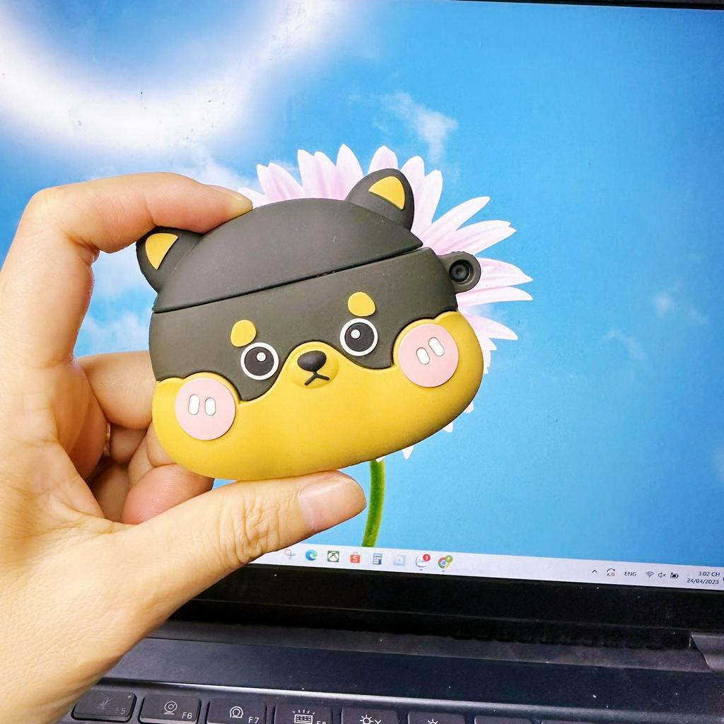 Vỏ Đựng Ốp Case Airpods Chó Má Hồng Bảo Vệ Tai Nghe Không Dây Bluetooth Chống Va Đập 1/2,3,Pro - Jerry Shop