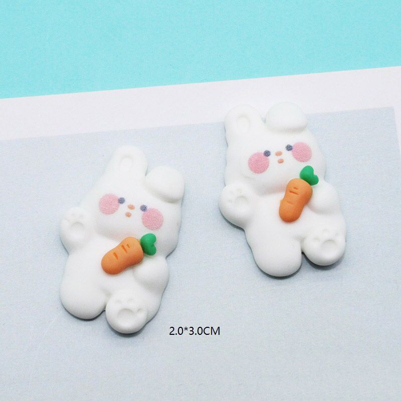 Phụ kiện trang trí kẹp tóc/ điện thoại bằng nhựa resin tùy chọn họa tiết hoạt hình DIY