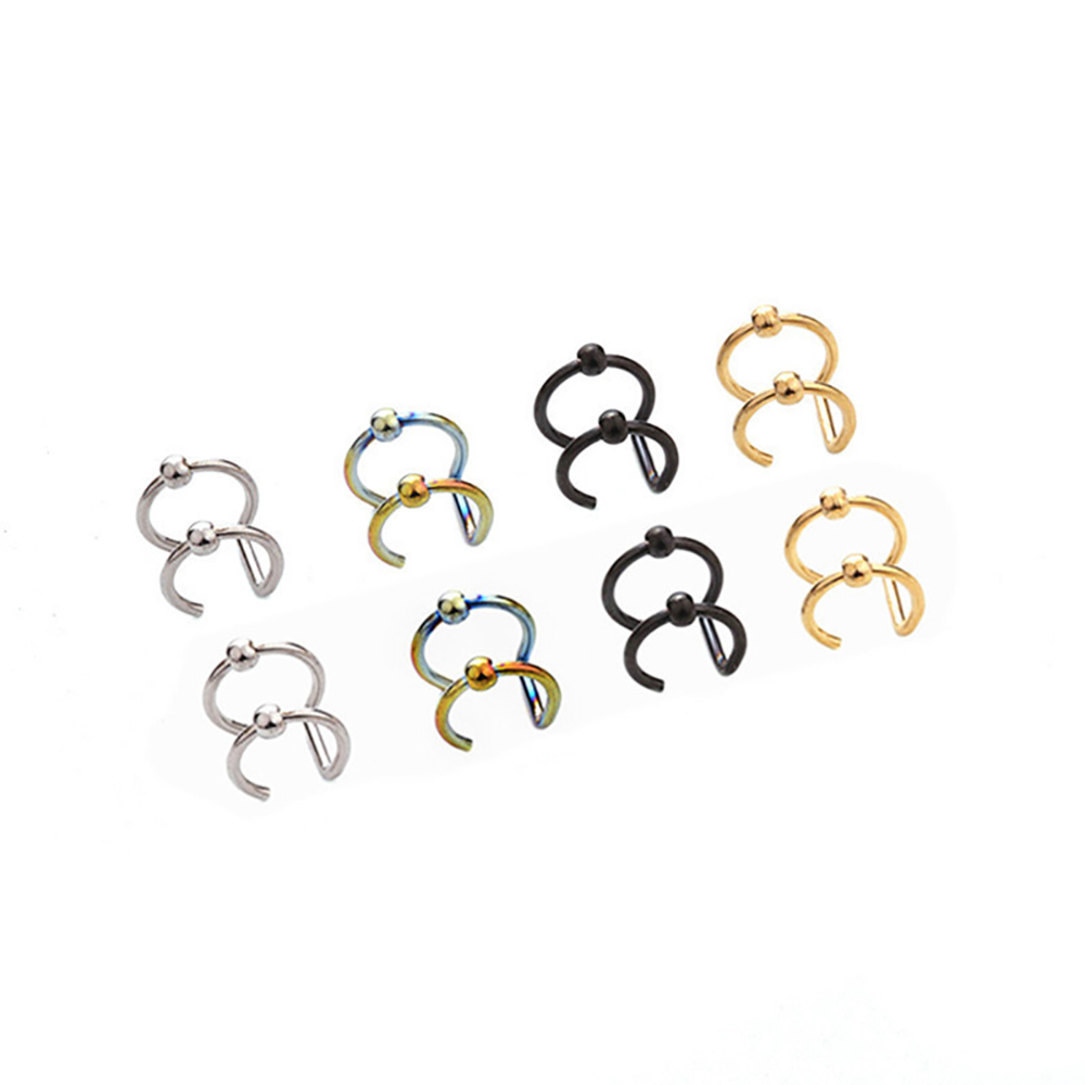 Khuyên Mũi Bằng Thép Không Gỉ Hình Chữ C Mới Cho Nữ