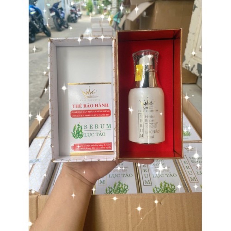 Serum lục tảo kèm sữa rữa mặt pháp Cosmetics