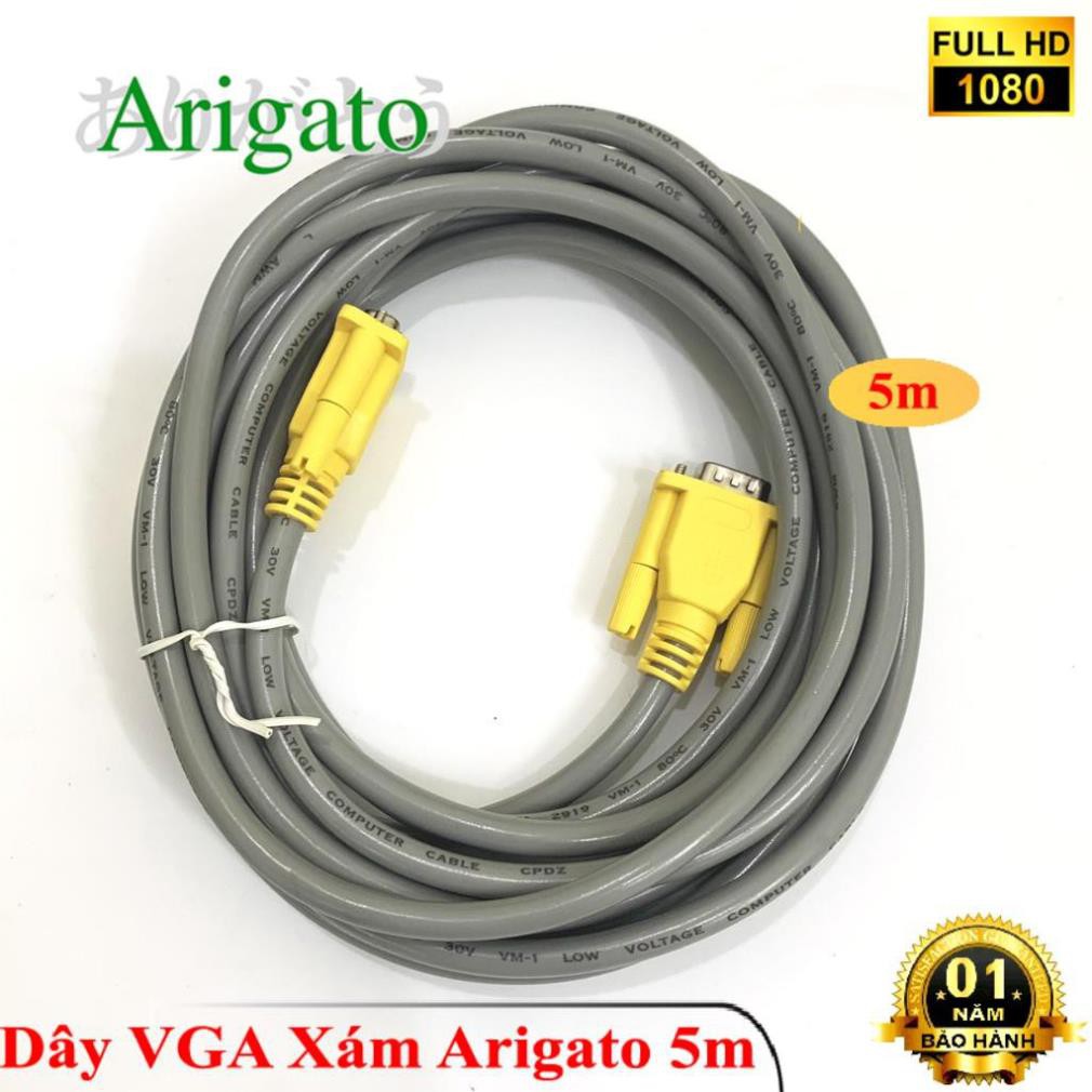 Dây VGA 5m Xám Arigato | BigBuy360 - bigbuy360.vn