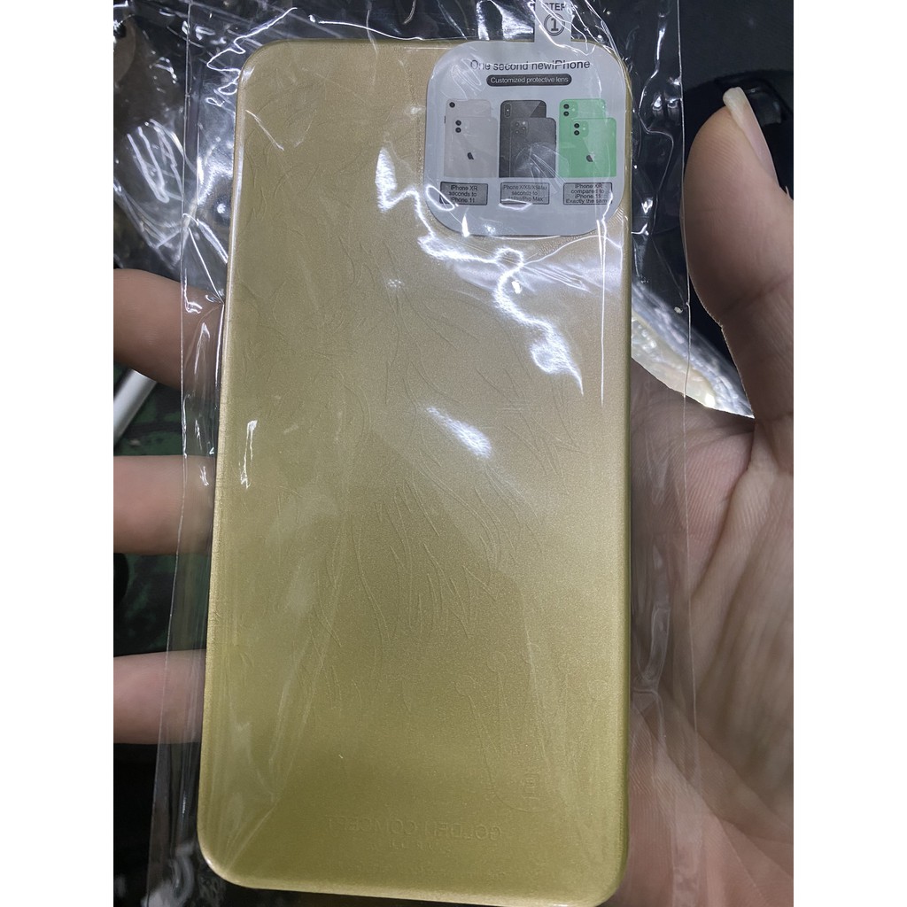 Miếng Dán độ lưng full mạ vàng 24K tráng gương hình LV,GCC từ X / Xs / Xs Max lên 11 Pro /11 Pro Max, XR lên 11
