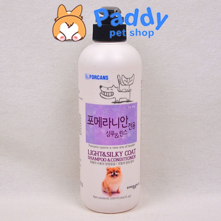 Sữa Tắm Chó Mèo Con Da Nhạy Cảm Forcans Light Silky Coat (550ml)