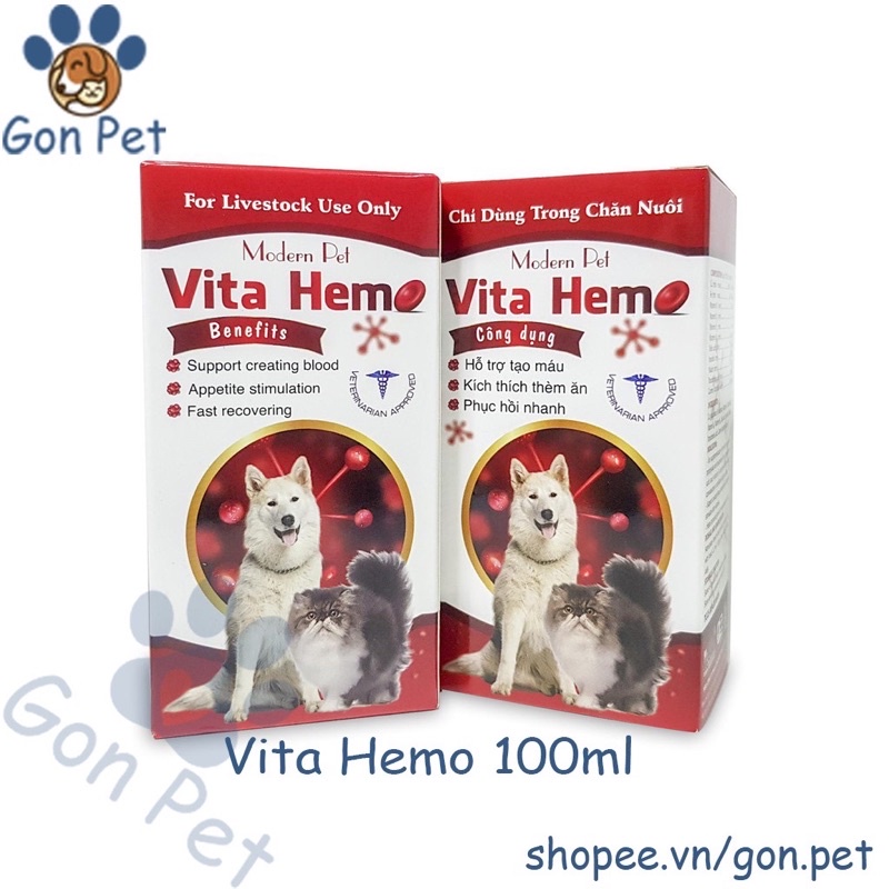 VITAHEM Thuốc Bổ Máu Cho Chó Mèo, Kích Thích Thèm Ăn, Phục Hồi Sức Khỏe, Rất Tốt Cho Chó Mèo Mang Thai