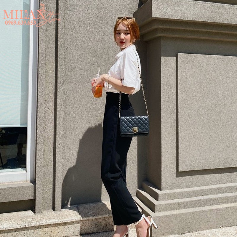 Quần Tây Học Sinh Sinh Viên, Dáng Cơ bản Lưng Cao Ngang Rốn, Vải Tuyết Mưa cao cấp có Bigsize 85KG