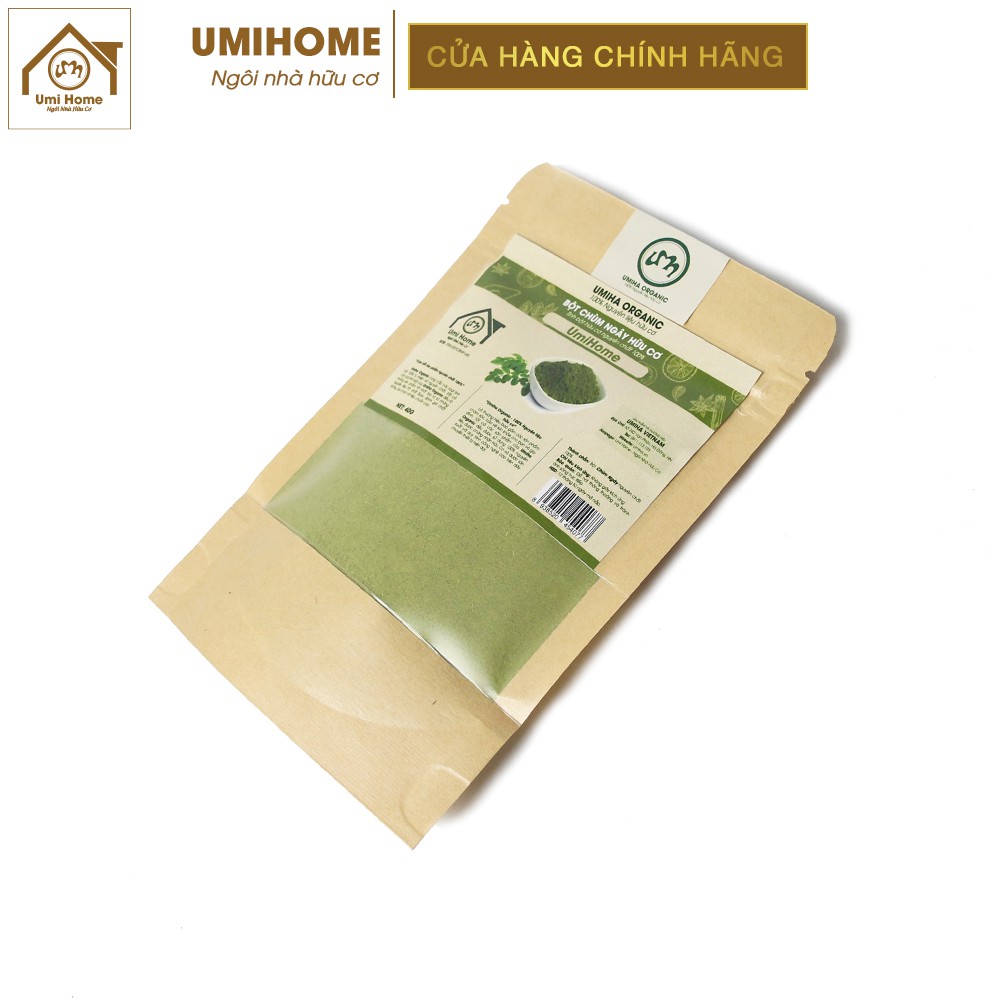 Bột Chùm Ngây đắp mặt nạ hữu cơ UMIHOME nguyên chất 40g | Moringa powder 100% Organic