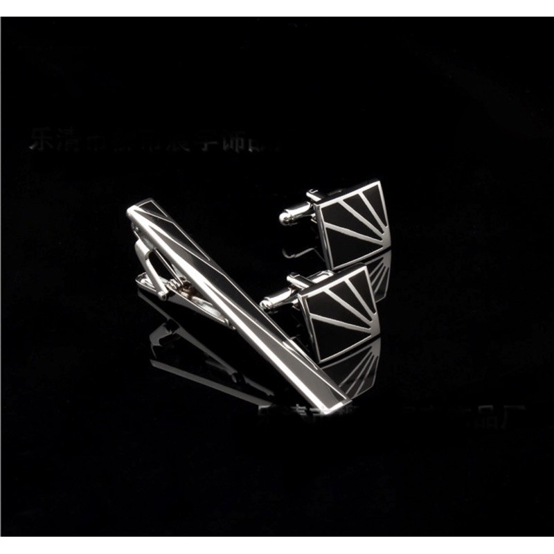 Set cufflinks khuy măng sét và Kẹp cà vạt cao cấp