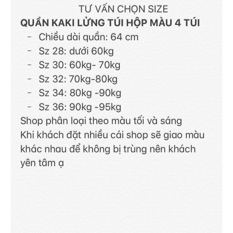 QUẦN KAKI LỬNG LƯNG THUN CHO NGƯỜI 45KG-95KG