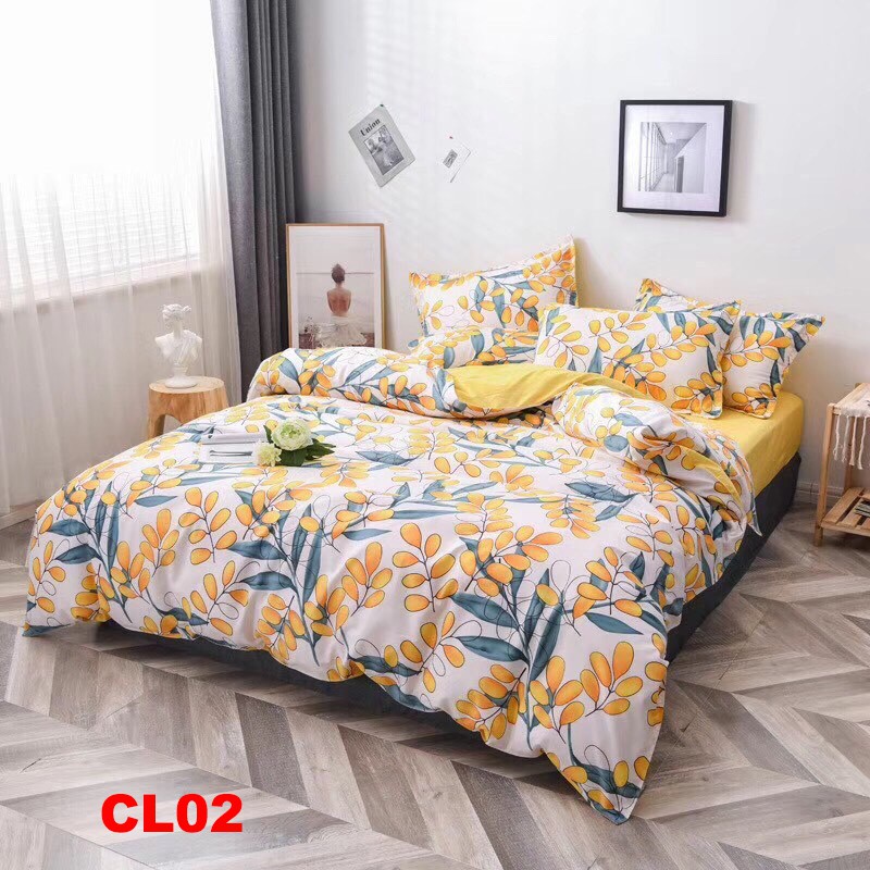 Bộ chăn ga gối set 4 món Cotton poly hàng Loại 1 nhập khẩu