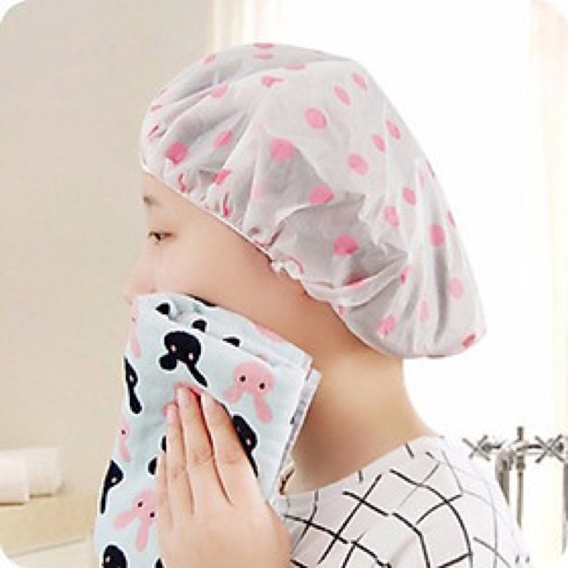 Mũ chụp ủ bảo vệ tóc khi tắm Nhật Bản_chun co giãn chắc chắn/ mũ trùm đầu
