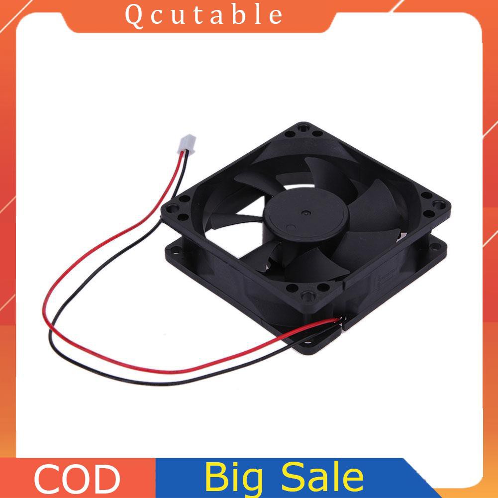 Quạt Làm Mát Không Chổi Than 80x80x25mm # Uk 7 Lưỡi 2 Dây 24v