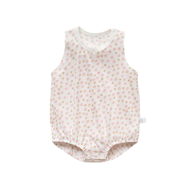 Baby Triangle One-piece Summer Thin Pajamas Newborn Baby Men's and Women's Children's Sleeveless Vest Children's Fart Clothes