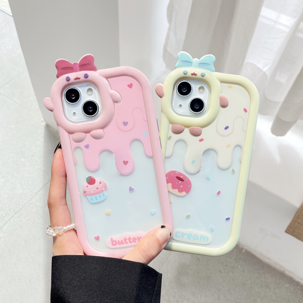 Ốp lưng iphone nơ camera hình vuông cream cake 6/6splus/7/7plus/8/8plus/x/xs/11/12/13/pro/max/plus/promax-Awifi B5-18