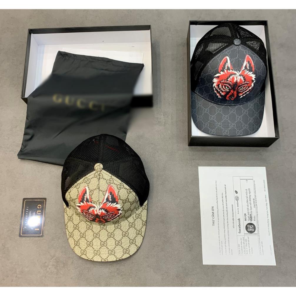 Nón gucci cao cấp sói đỏ hoa văn họa tiết sắc nét form chuẩn dáng ôm đầu